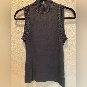 White House, Black Market Sleeveless Black Knit Top